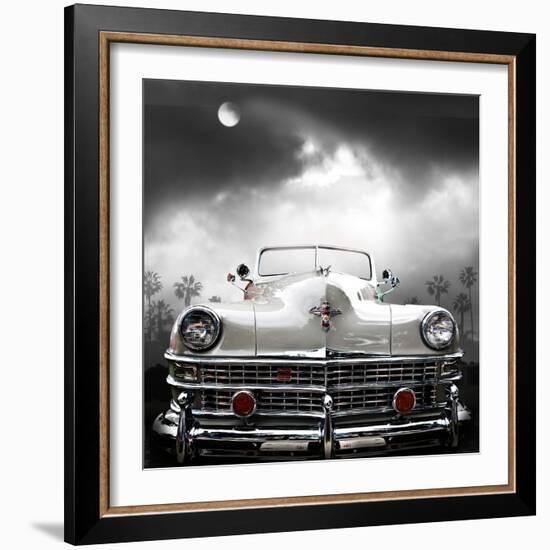 White Chrysler-LARRY BUTTERWORTH-Framed Giclee Print