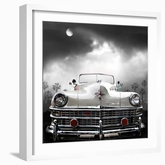 White Chrysler-LARRY BUTTERWORTH-Framed Giclee Print