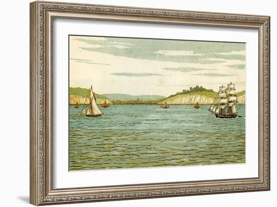 White cliffs of Dover viewed from a Channel crossing-Thomas Crane-Framed Giclee Print