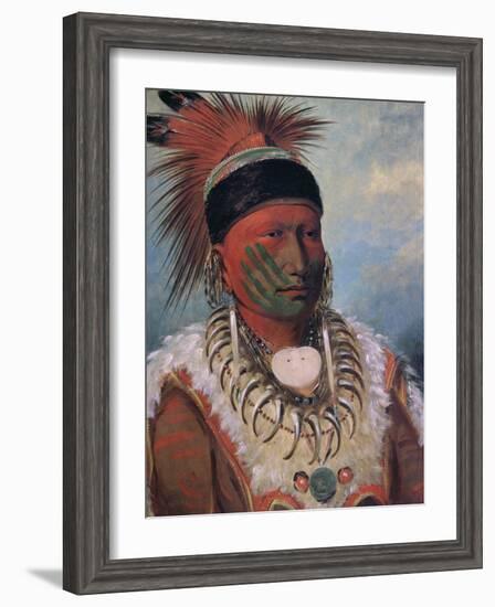 White Cloud, Chief of the Iowas-George Catlin-Framed Giclee Print