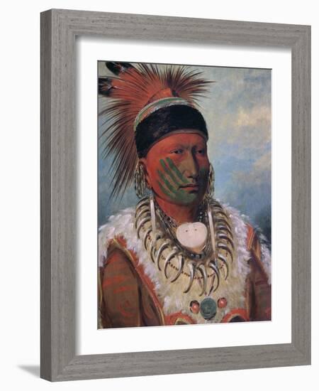 White Cloud, Chief of the Iowas-George Catlin-Framed Giclee Print