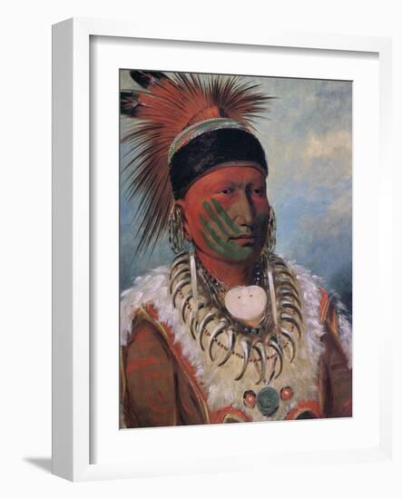 White Cloud, Chief of the Iowas-George Catlin-Framed Giclee Print