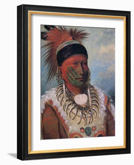 White Cloud, Chief of the Iowas-George Catlin-Framed Giclee Print