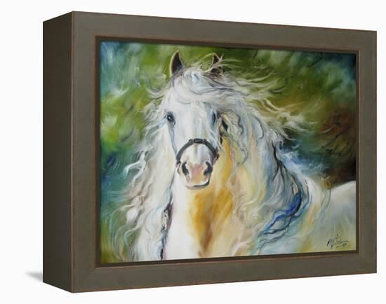 White Cloud the Andlusian Stallion-Marcia Baldwin-Framed Stretched Canvas