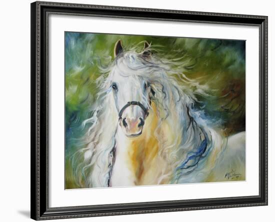 White Cloud the Andlusian Stallion-Marcia Baldwin-Framed Art Print