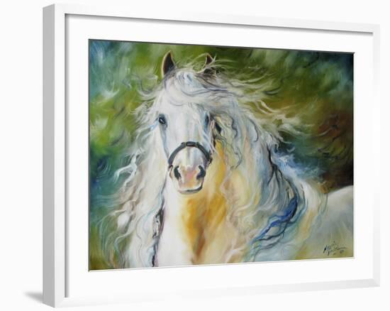 White Cloud the Andlusian Stallion-Marcia Baldwin-Framed Art Print