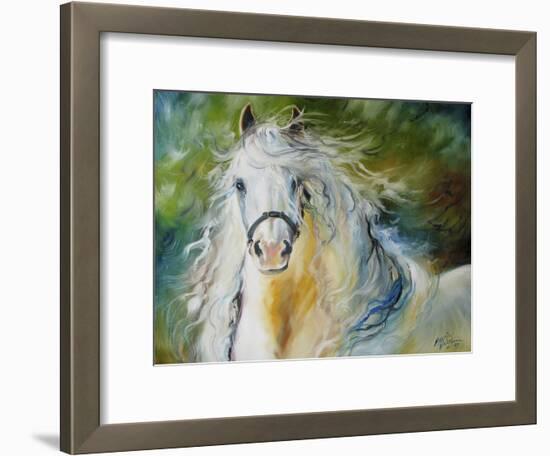 White Cloud the Andlusian Stallion-Marcia Baldwin-Framed Art Print