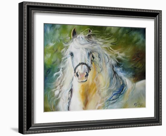 White Cloud the Andlusian Stallion-Marcia Baldwin-Framed Art Print