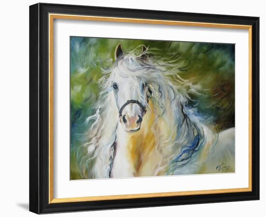 White Cloud the Andlusian Stallion-Marcia Baldwin-Framed Art Print