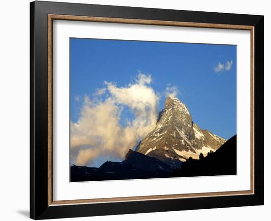 White Clouds and the Matterhorn, Zermatt,Valais, Swiss Alps, Switzerland, Europe-Hans Peter Merten-Framed Photographic Print