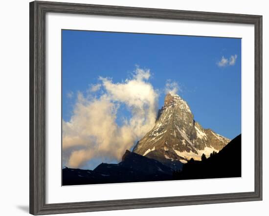 White Clouds and the Matterhorn, Zermatt,Valais, Swiss Alps, Switzerland, Europe-Hans Peter Merten-Framed Photographic Print