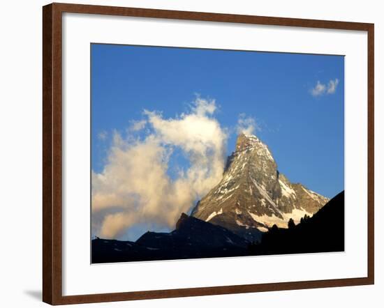 White Clouds and the Matterhorn, Zermatt,Valais, Swiss Alps, Switzerland, Europe-Hans Peter Merten-Framed Photographic Print