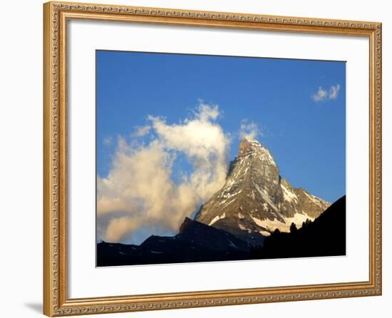 White Clouds and the Matterhorn, Zermatt,Valais, Swiss Alps, Switzerland, Europe-Hans Peter Merten-Framed Photographic Print