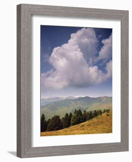 White Clouds Over Mountains, View from Col d'Aspin, Haute-Pyrenees, Midi-Pyrenees, France-David Hughes-Framed Photographic Print