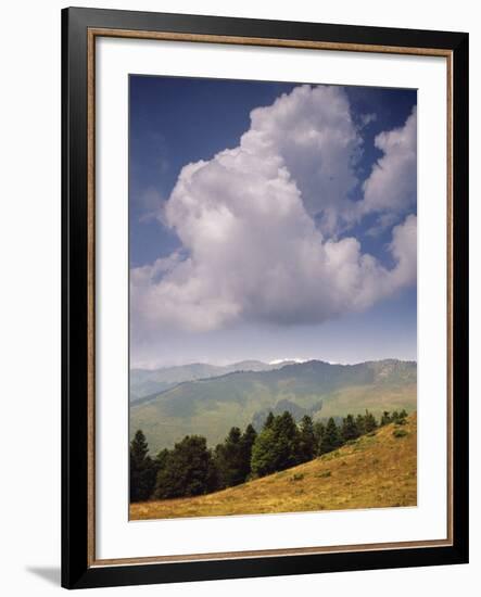 White Clouds Over Mountains, View from Col d'Aspin, Haute-Pyrenees, Midi-Pyrenees, France-David Hughes-Framed Photographic Print