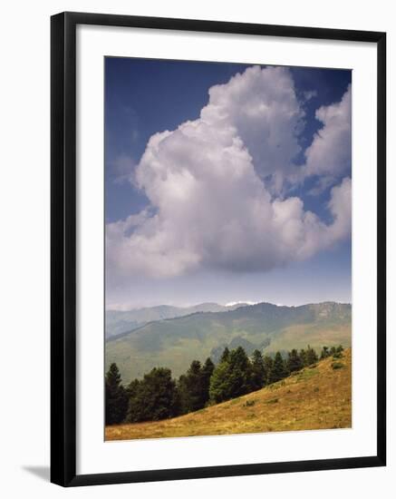 White Clouds Over Mountains, View from Col d'Aspin, Haute-Pyrenees, Midi-Pyrenees, France-David Hughes-Framed Photographic Print