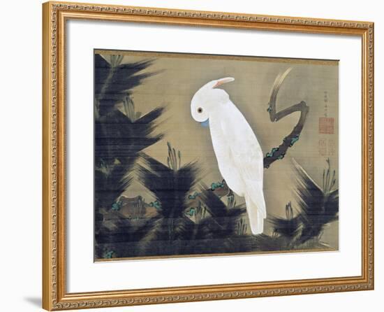 White Cockatoo on a Pine Branch-Ito Jakuchu-Framed Giclee Print