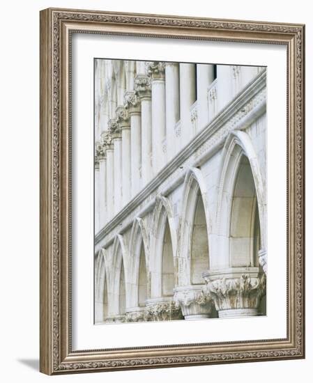 White Columns and Arches of Ducale Palace, St. Mark's Square, Venice, Veneto, Italy-Lee Frost-Framed Photographic Print