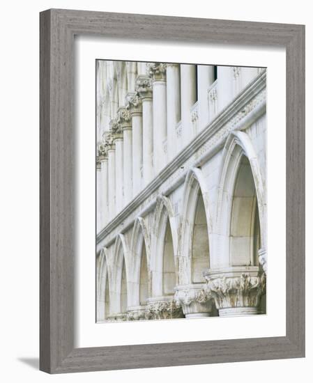 White Columns and Arches of Ducale Palace, St. Mark's Square, Venice, Veneto, Italy-Lee Frost-Framed Photographic Print