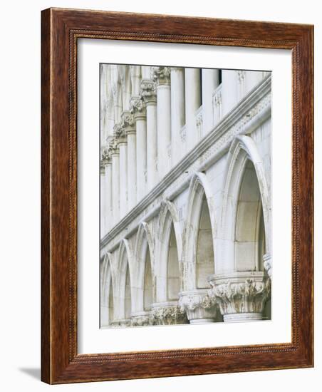 White Columns and Arches of Ducale Palace, St. Mark's Square, Venice, Veneto, Italy-Lee Frost-Framed Photographic Print