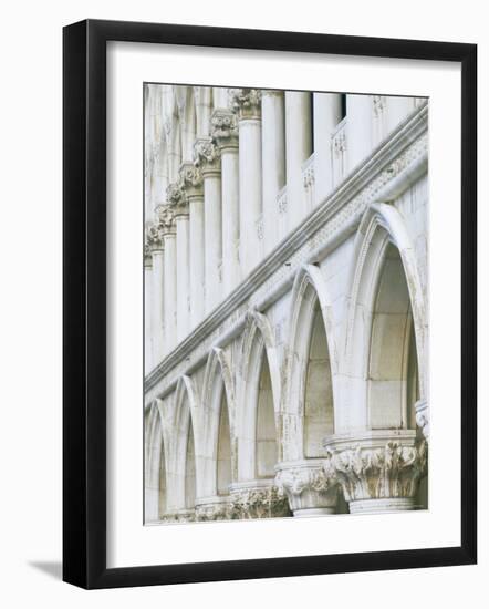 White Columns and Arches of Ducale Palace, St. Mark's Square, Venice, Veneto, Italy-Lee Frost-Framed Photographic Print