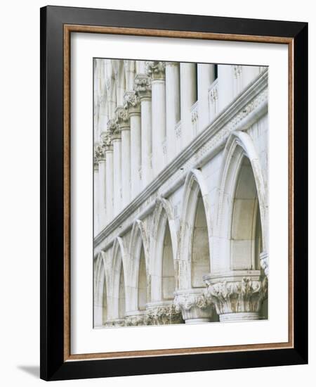 White Columns and Arches of Ducale Palace, St. Mark's Square, Venice, Veneto, Italy-Lee Frost-Framed Photographic Print