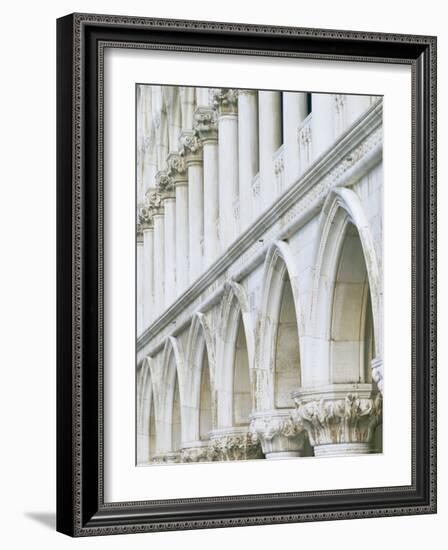 White Columns and Arches of Ducale Palace, St. Mark's Square, Venice, Veneto, Italy-Lee Frost-Framed Photographic Print