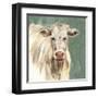 White Cow on Sage-Silvia Vassileva-Framed Art Print