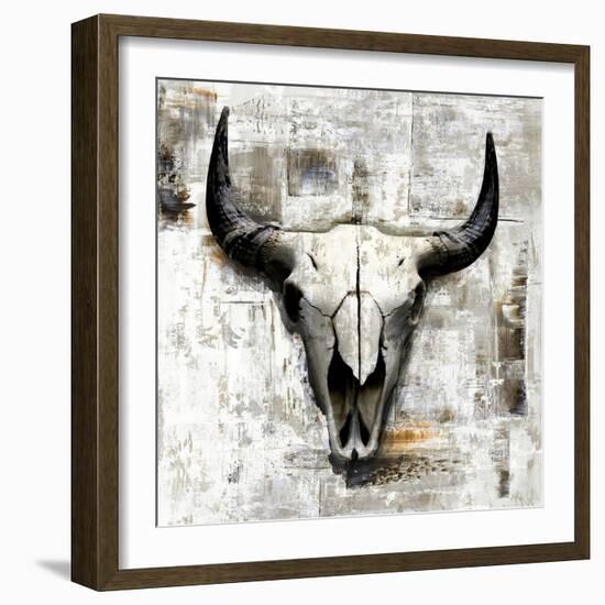 White Cowskull-null-Framed Art Print