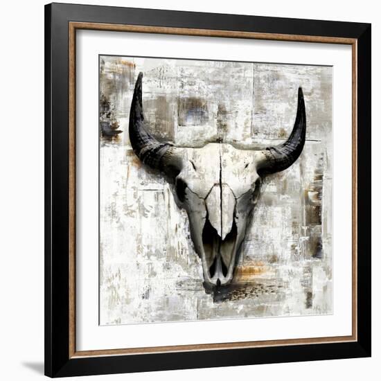 White Cowskull-null-Framed Art Print