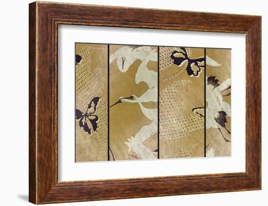 White Crane Screen-Fai Ryble-Framed Art Print