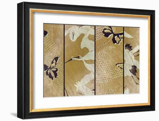 White Crane Screen-Fai Ryble-Framed Art Print