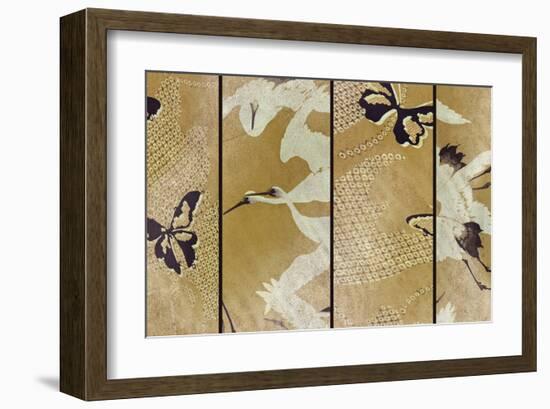 White Crane Screen-Fai Ryble-Framed Art Print