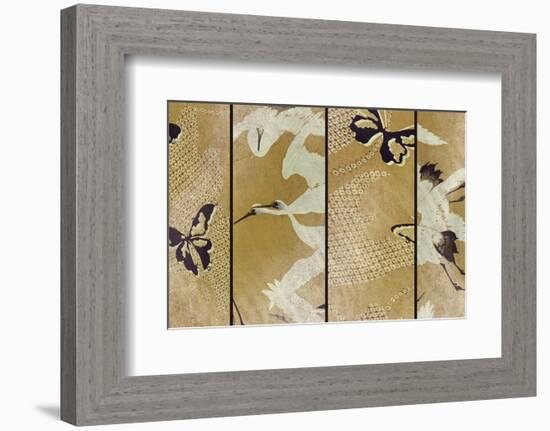 White Crane Screen-Fai Ryble-Framed Art Print