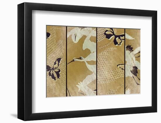 White Crane Screen-Fai Ryble-Framed Art Print