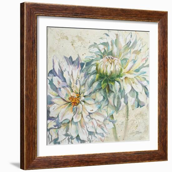 White Dahlias I-Patricia Pinto-Framed Premium Giclee Print