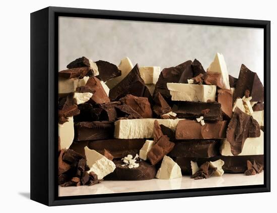 White, Dark and Milk Chocolate Pieces-Tom Eckerle-Framed Premier Image Canvas