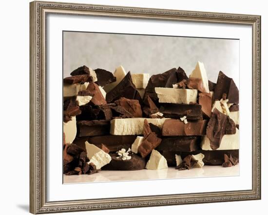 White, Dark and Milk Chocolate Pieces-Tom Eckerle-Framed Photographic Print