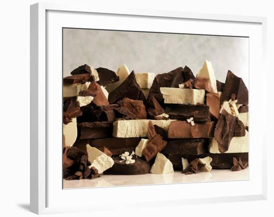 White, Dark and Milk Chocolate Pieces-Tom Eckerle-Framed Photographic Print