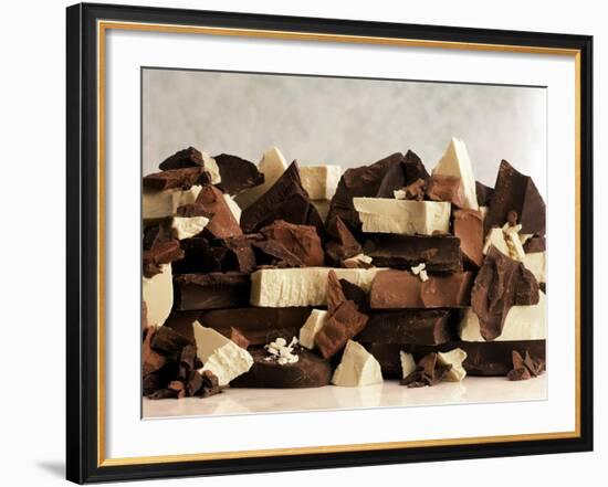 White, Dark and Milk Chocolate Pieces-Tom Eckerle-Framed Photographic Print