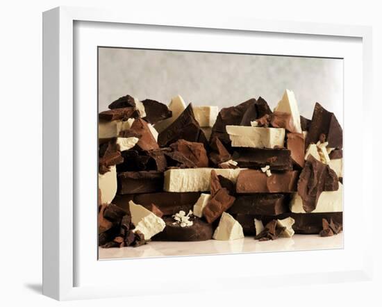 White, Dark and Milk Chocolate Pieces-Tom Eckerle-Framed Photographic Print