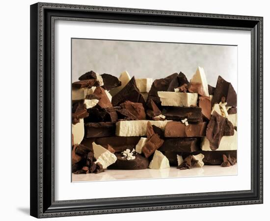 White, Dark and Milk Chocolate Pieces-Tom Eckerle-Framed Photographic Print