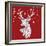 White Deer and Hanging Stars-Fab Funky-Framed Art Print