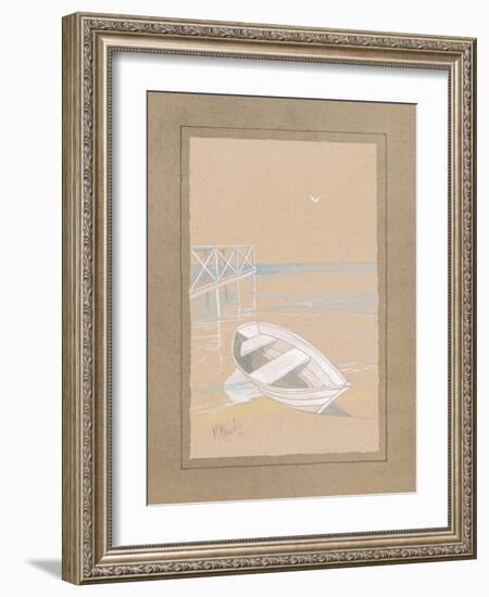 White Dinghy-Paul Brent-Framed Art Print