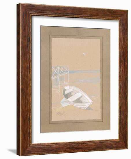 White Dinghy-Paul Brent-Framed Art Print