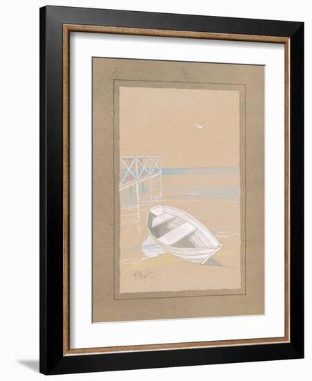 White Dinghy-Paul Brent-Framed Art Print