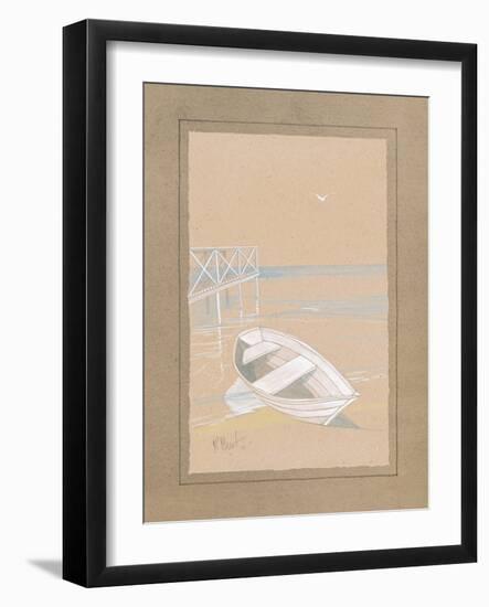 White Dinghy-Paul Brent-Framed Art Print