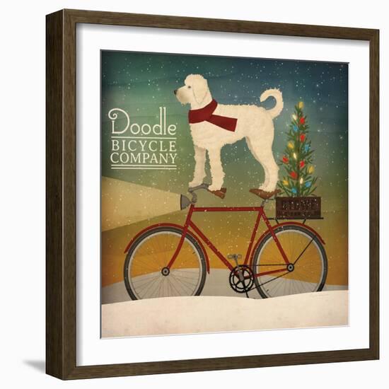 White Doodle on Bike Christmas-Ryan Fowler-Framed Premium Giclee Print