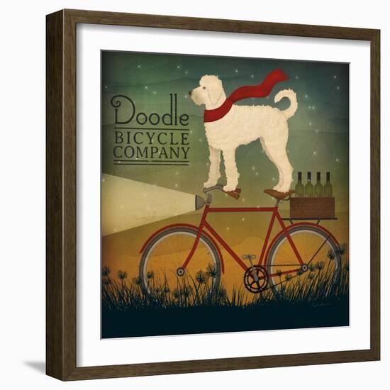 White Doodle on Bike Summer-Ryan Fowler-Framed Art Print