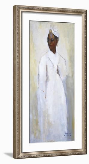 White Dress Black Girl-Boscoe Holder-Framed Premium Giclee Print